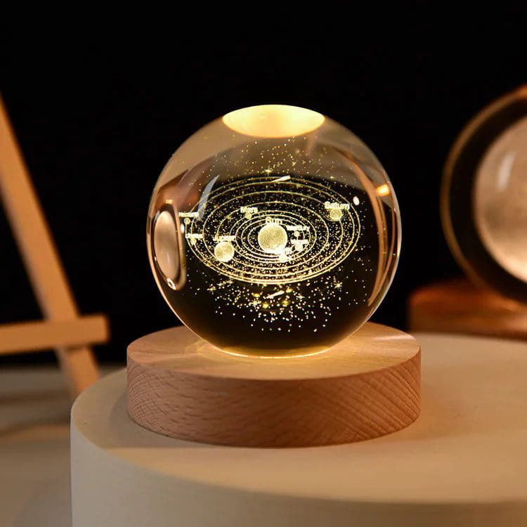 Crystal Ball 3D Night Lamp With Base