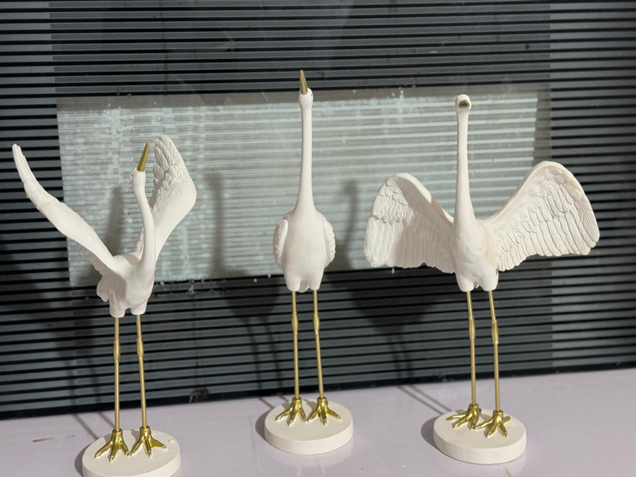 Crane Bird Statue - Pack of 3