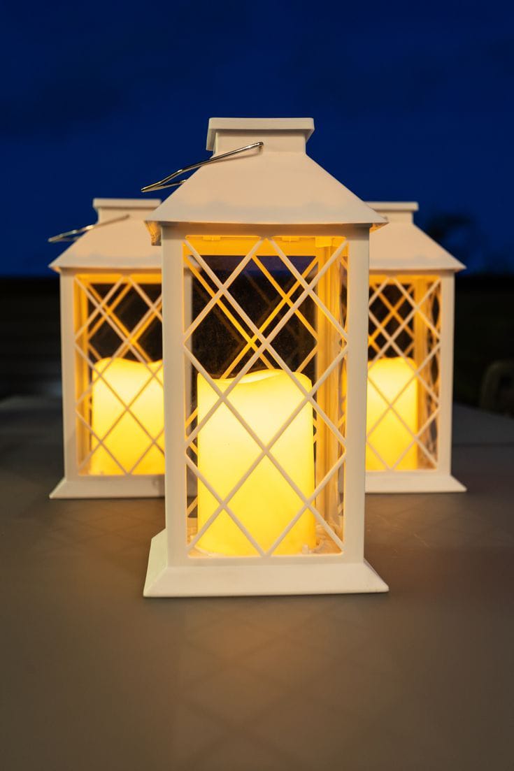 Vintage-Style White Lantern -