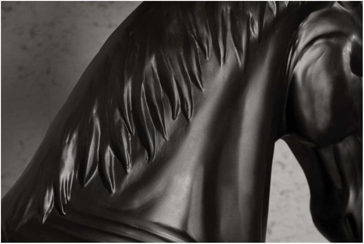 Royal Black Horse Floor Lamp