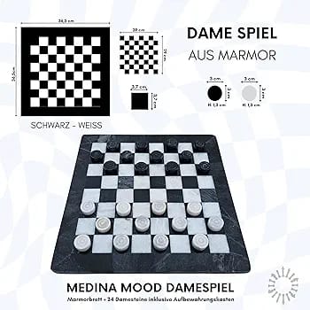 Marble Chess Board Black and White