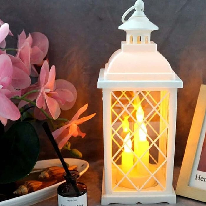 Vintage-Style White Lantern -