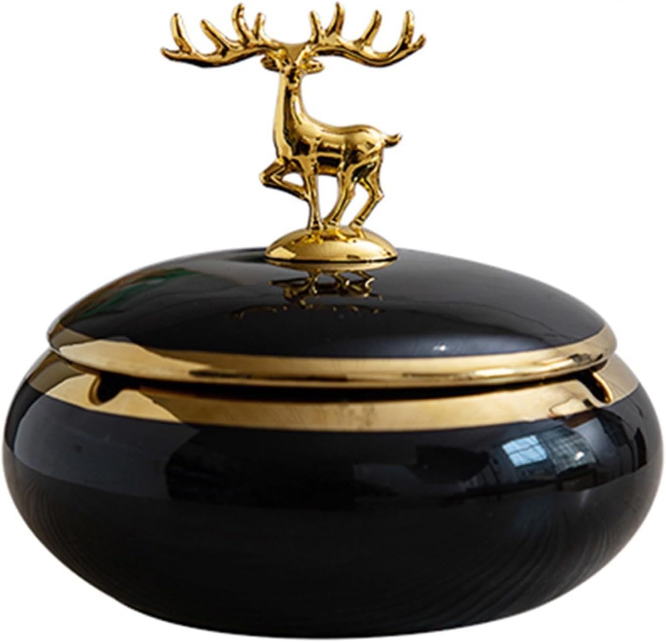 Fashion Ceramic Ashtray with Lid, Deer Statue