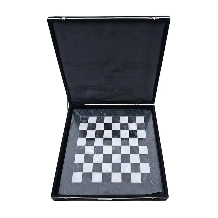 Marble Chess Board Black and White