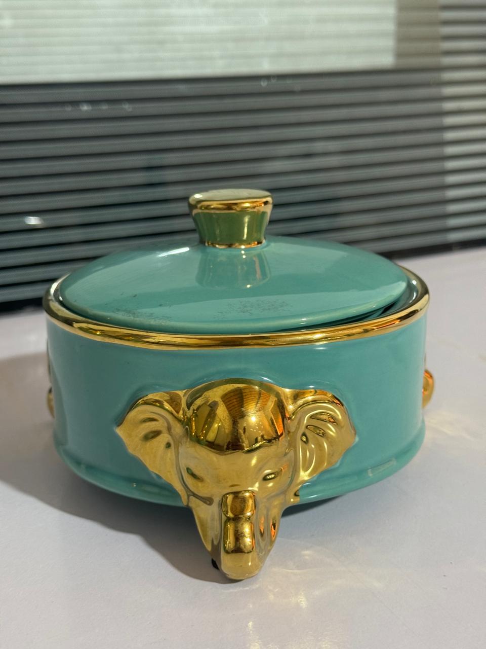 Elegant Teal & Gold Ceramic Collection