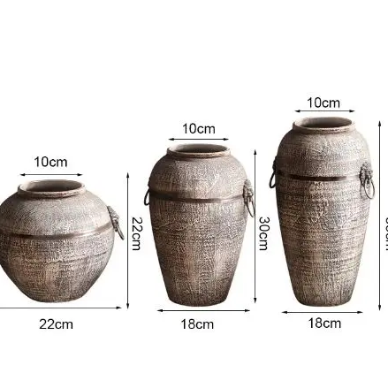 Retro Stone Grain Ceramic Vases