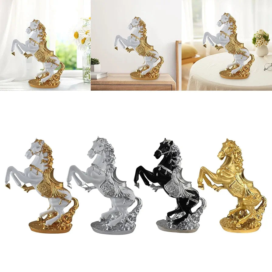 White and Gold Horse Statue