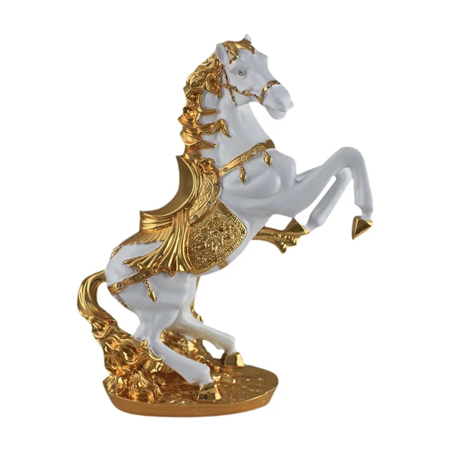 White and Gold Horse Statue